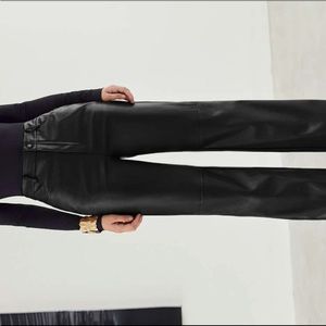 Straight leg leather pants